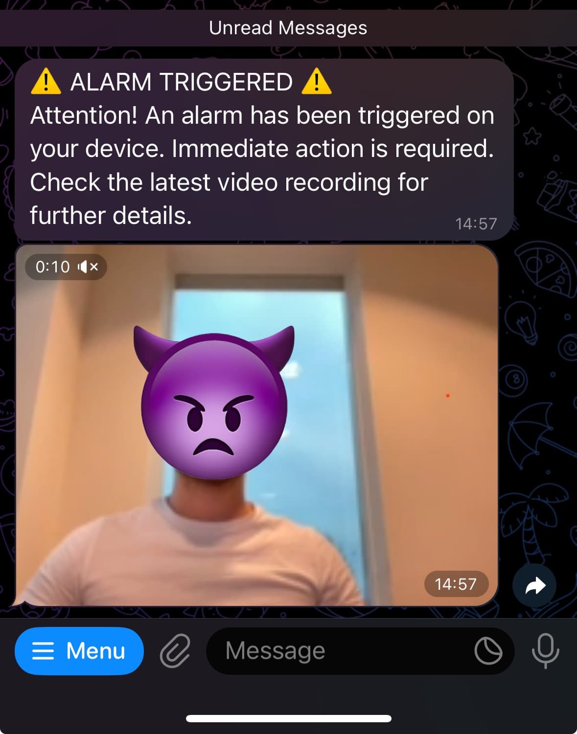 Video footage captured by Shepherd showing someone near the laptop