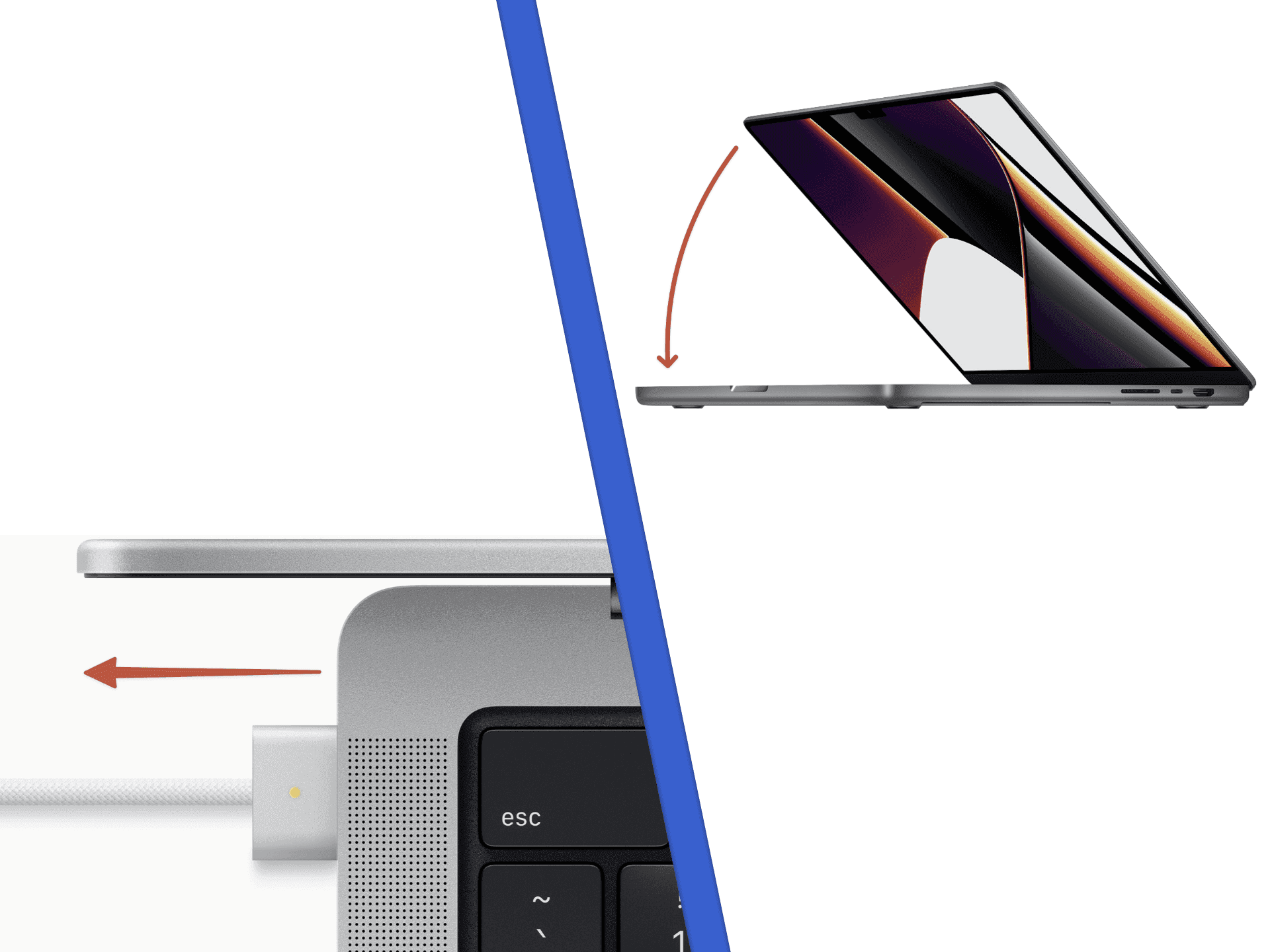 MacBook with charger being unplugged, triggering the Shepherd alarm